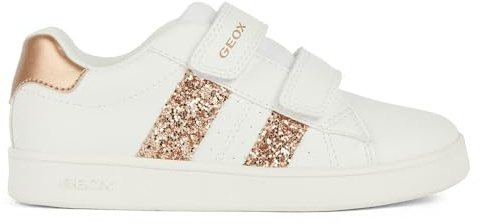 Geox J Eclyper Girl A Sneaker, White Rose Gold, 2.5 UK