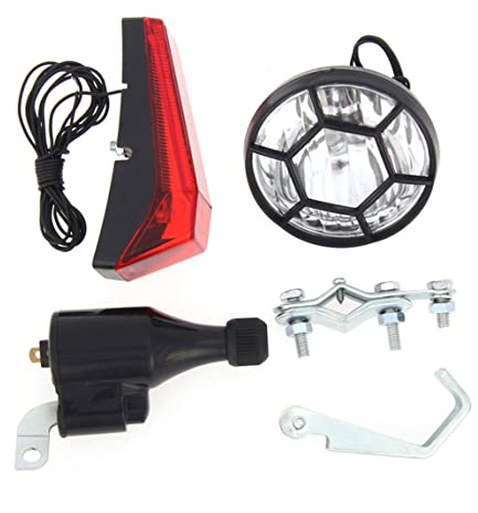 Muzrunq Luci Dinamo della Bici Impostare Accessori per cicli di Sicurezza a LED LED Posteriore Anteriore Accessori per Ciclo di Ciclo per Biciclette Set di luci Bici Bike Bike Accessori
