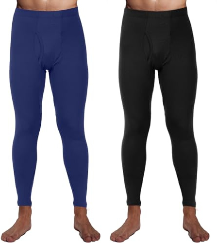 Hestya 2 Calzoncillos Térmicos para Hombre Pantalones Interiores para Clima Frío con Forro Polar