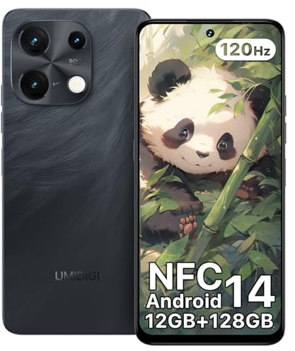 UMIDIGI Note 100 Handy, Android 14 Smartphone Ohne Vertrag, 120HZ Octa-Core, 12(6+6) GB+128GB Handy ohne vertrag, 6.8 Zoll, 50MP, Face & Fingerprint, NFC, 5000mAh, GPS, Dual SIM Smartphone