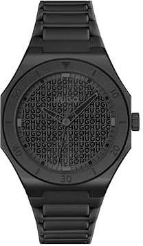 Hugo Montre à Mouvement à Quartz Trois Aiguilles pour Homme Collection #Grail Light avec Bracelet en Silicone Noir - 1530396