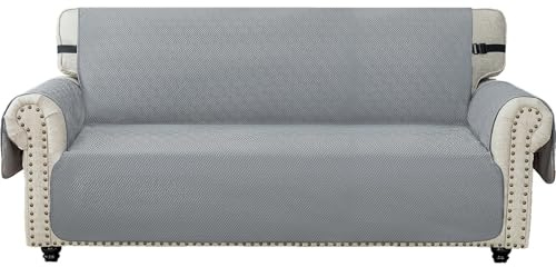 Ystyle Sofföverdrag För 4 Sits, Soffskydd Med Armstöd, Fläckavvisande Soffa Överdrag, Halkfritt Sofa Covers, Fåtöljöverdrag Maskintvättbart, Universellt Soffmöbelskydd För Hund Katt, Ljusgrå