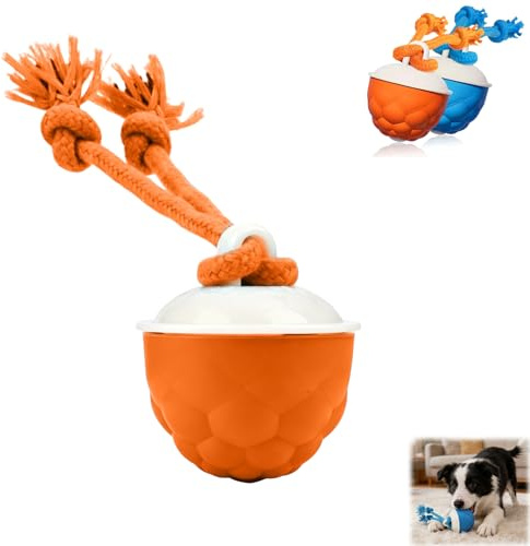 Interactive Dog Ball Toy (3.35x2.76in), 2026 Upgraded Automatic Rolling Ball with 3 Modes, USB Rechargeable, Smart Motion Pet Ball, for Small Medium Large Dogs Indoor Outdoor Play (Orange)