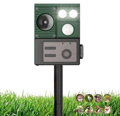 Animal À Ultrasons pour L'extérieur – Antiparasitaire avec Alarme De Capteur De Mouvement, Dispositif f Animal À Ultrasons, Accessoires De Protection De Jardin Étanches