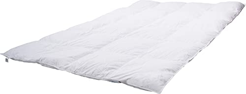 Erwin Müller Bettdecke, Daunendecke, Kassettendecke Daunen-Feder Serie Oslo weiß Größe 155x220 cm, 4 cm Stege, Wärmestufe 3 - mit Innenstege, Bezug 100% Baumwolle, trocknergeeignet