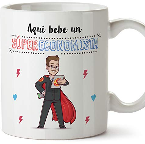 MUGFFINS Taza Economista Hombre (Superhéroes() - Regalos Originales y Divertidos de Economía