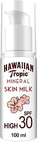 Hawaiian Tropic Mineral Sun Milk Lotion SPF30, Lozione solare con 100% filtri protettivi minerali - 100 ml