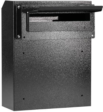 Toriexon Through The Door Drop Box, 16.5 x 12.5 x 6 Mail Slots for Doors, Adjustable Chute Door Mail Slot with Combination Lock, Suitable for Door Thickness 1.18” to 2.36” for Home Office