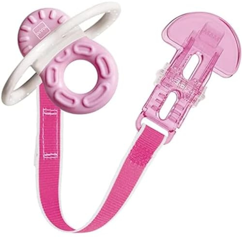 MAM Bite & Relax Teether | Suitable from 2+ Months | Teething Toy with Clip | Provides Soothing Relief for Painful Gums | Easy for Baby to Hold | Pink