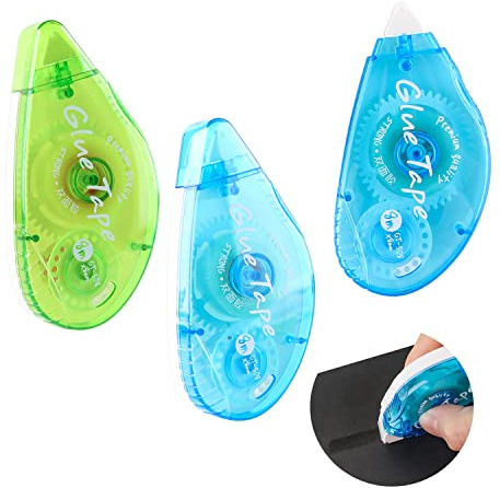 OTCRAFT Rodillo de cinta adhesiva de doble cara, dispensador de cinta adhesiva permanente de doble cara, rodillo adhesivo para tarjetas de fotos, tarjetas de álbumes de recortes y rap de regalo