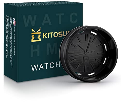 WatcHMEN Träkol Kolvärme Hanteringsenhet - Kitosun rostfritt stål HMD kolhållare bricka, Håll 3 stycken 26 mm kokos kolkuber enkelt (OwatcHMD-Black)