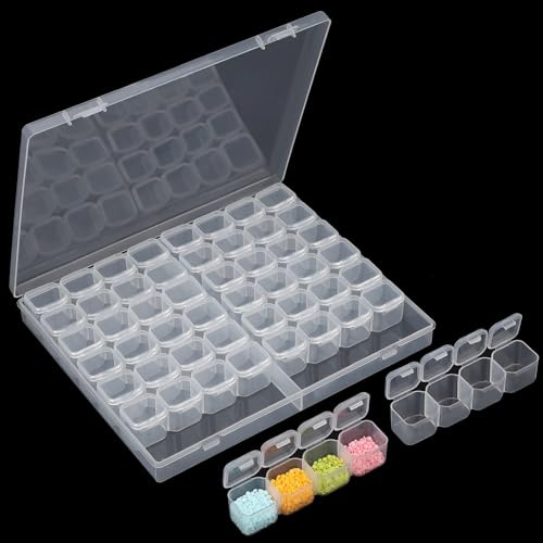 Segbeauty Cassetta Porta Minuteria, Contenitori per Perline con 56 Scomparti, Diamond Art Painting di Scatola, Cassetta Porta Viti in Plastica, Scatole Trasparenti Rimovibile per Semi