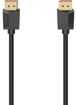 Hama DisplayPort 2.1-kabel 2 m – 8K Ultra HD 40 Gbit/s – lämplig för spelskärm, PC, grafikkort, TV, projektor (1080p @240Hz, 4K@144Hz) svart