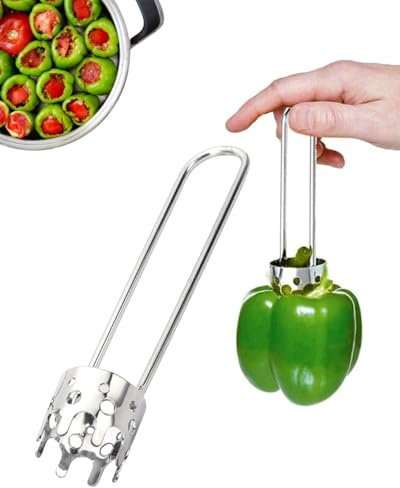 BPTRKOM 1 pezzi Pepper Bell Estrattore di peperoni- in acciaio inox, per peperoncino, per frutta e verdura,carotatore di frutta in acciaio inossidabile