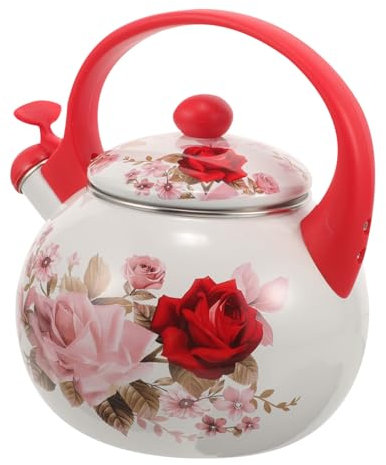 Cabilock Insulated Enamel Kettle for Camping Tea Pot for Party Stovetop Tea Kettle Handle for Outdoor Trips and Home Use