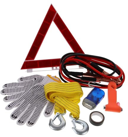 Amosfun 1 Set kit d'emergenza kit per auto attrezzo sicurezza assistenza stradale strumento per auto utensili corredo automobilistico attrezzi per auto gomma da cancellare