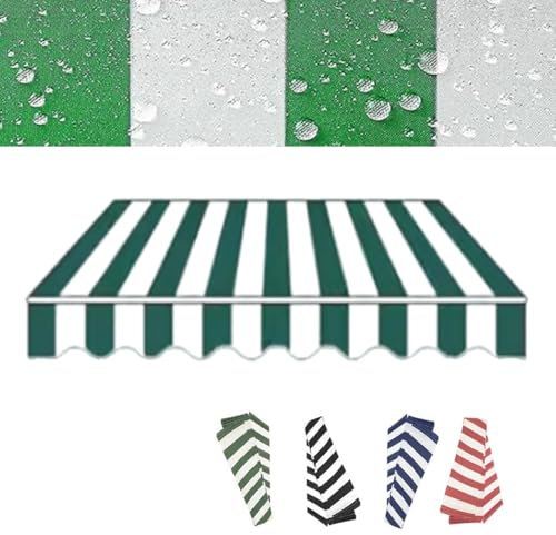 Store de terrasse rétractable, Pare-Soleil Manuel, 2,4 m, 3 m, 4 m, 4,9 m, 5 m, abri Pare-Soleil d'extérieur, Housse de Remplacement imperméable (Vert, 250 x 200 cm)