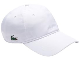 Lacoste Unisex Sport Lightweight Diamond Taffeta Sport Cap, One Size, White