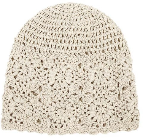 DHSBGWSX 1 Stück Gestrickte Baumwollmütze, Sommer-Lose Beanie, Dünne Baumwollmütze, Häkelmütze, Damen-Zehenkappe, Geeignet Für Verschiedene Kopfformen Und Gesichtsformen (Beige)
