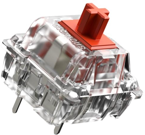 Glorious Gaming - Fox Linear Switches (110 PCS) for Mechanical Gaming Keyboards, Pre Lubed, Silent Red Switches for Hotswap Keyboards and PC Gaming, Max RGB for Backlit Keyboards, Cherry MX Compatible