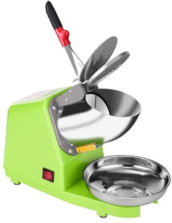 Picadora Trituradora de Hielo Profesional con Palas Dobles,Trituradora de Hielo EléCtrica de Doble Cuchillo,Amplio Uso, Seguro y Conveniente,Adecuado para Tiendas pe Bebidas FríAs Familia(Color:Verde)