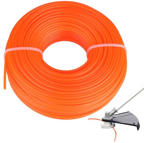 Fil d'acier pour débroussailleuse, 2,4 mm x 100 m, diamètre du fil en nylon, bobine de fil de débroussailleuse, fil de coupe des mauvaises herbes