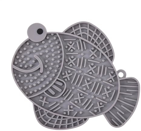 Schleckmatte Katze | Fischförmige Leckmatte aus Silikon für Welpen | Silikon Schleckmatte Hund | Leckerli-Spielzeug für Hunde, Welpen-Leckkissen mit Saugnapf für Baden, Langeweile