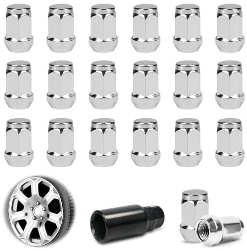 Écrous de Roue Conique 60°Écrou de Roue M12x1.5 Pour Ford Toyota Hyundai Kia Mazda Voiture Universels Écrous de Roue en Alliage Hex Fermés Antivol Moyeu de Roue Auto Accessoires 21 Pièces