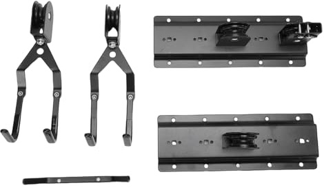 Fockety Système de levage à poulie pour garage, palan de rangement au plafond robuste, 3,7 m de haut, 68 kg, système de poulie à câble grande capacité pour caisse de chargement