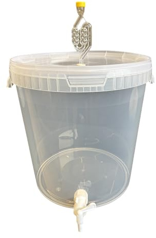 SILPLAST Récipient de fermentation complet de 33 l - Kit complet : seau de fermentation avec tube de fermentation et caoutchouc d'étanchéité et robinet d'écoulement en plastique, seau pour bière ou