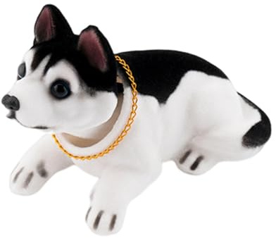 Genérico De Cachorro para Salpicadero – 16×10×6 Cm Figura Canina Asintiente De Resina | Decoración Linda Perrito Cabeza Móvil para Interior De Auto, Ornamento Portátil para Exhibición En Tablero