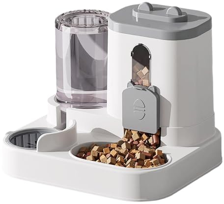 Large Dog Bowl Cats Food Bowls 2 in 1 Pet Feeders with Water Feeder and Waterer Food Container Supplies Automatic Water Dispenser for Pet 72593