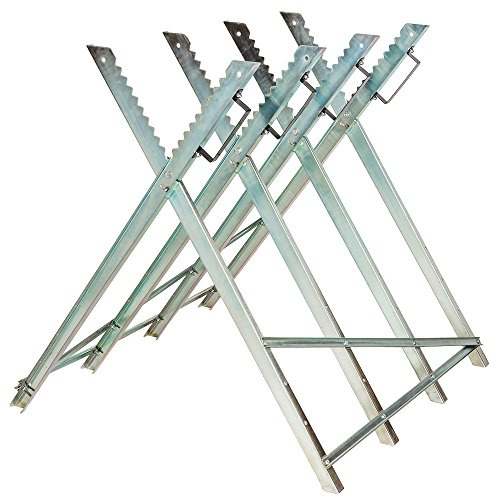 tectake® Cavalletto taglialegna 84x80x80 cm, Cavalletto Spaccalegna Pieghevole in Metallo, Portata fino a 200kg, Adatto come banco da lavoro anche per Motosega a Batteria, Motosega a Scoppio - Grigio
