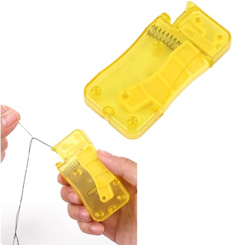 Enhebrador Automático de Agujas Herramienta de enhebrado es Adecuada para Trabajos de Costura y enhebrado rápido de la máquina de Coser (Amarillo)