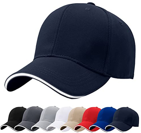 Baynetin Casquette de Baseball, Unisexe Réglable 6 Panel Chapeau Soleil, Casquettes de Golf Sports Casual Coton Léger Chapeau Motorcycle Trucker Cap (Marine)