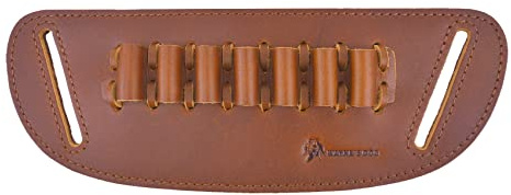 Real Leather Cartridge Loop Holder Belt Slide Ammo Bullet Loops for .38/.357/.45 /.308 /12GA/16GA/20GA/Caliber (.357 .30-30 .35 .38, Brown)