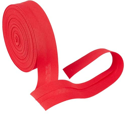 Benecreat 10,9 yards/10 m enkelt veckat snedband, 18 mm brett purpurrött polycottonfållband, snedband för gör-det-själv-sömnad av kläder, sömnad, rörledningar, quiltning