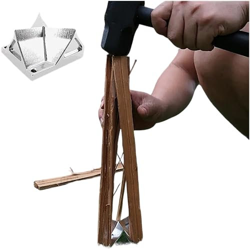 SGV Holzspalter manuell, tragbarer Spaltkeil, Brennholzspalter, Anzündholz spalten - Spaltwerkzeug für sicheres spalten ohne Axt - Kaminholz, Lagerfeuerholz -legierter Stahl- Outdoor, Camping, Garten
