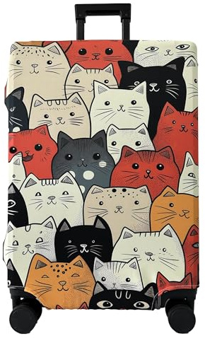 Meetravel Luggage Cover Washable Suitcase Cover Suitcase Protector Anti-scratch Fits 28-30 Inch Luggage (Cute Cat, XL)