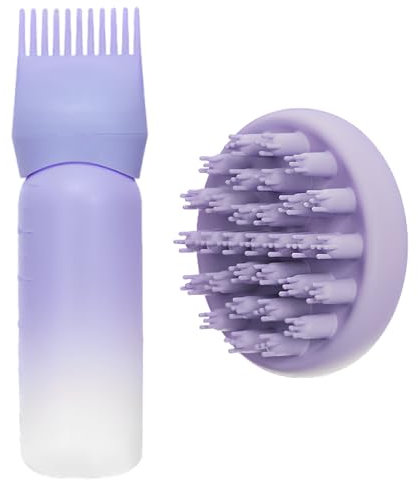 WhaleO Applicateur Huile Cheveux Avec Brosse Massage Cuir Chevelu Hair Oil Applicator Flacon Applicateur de Peigne de Racine de 160 ml pour Cheveux pour le Traitement du Cuir Chevelu Essentiel et La