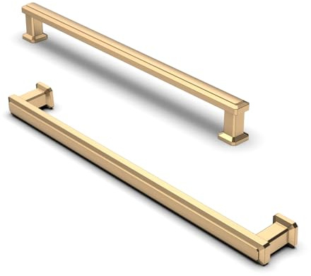 FURNIWARE 10 stycken skåphandtag, möbelhandtag 192 mm hålavstånd champagne guld, kökshandtag lådhandtag, zinklegering möbelhandtag för köksskåp skåp lådhandtag