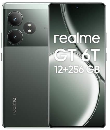 realme GT 6T 5G Móvil, Smartphone 12GB+256GB, Snapdragon® 7+ Gen 3, 50MP Cámara Principal, Batería de 5500 mAh, Teléfono Móvil, 6,78 Pulgadas AMOLED Display, sin Adaptador, Verde Afeitadora