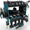 Toolganize Power Tool Organiser, Storage Rack with Power Strip Charging Station, Compatible with Makita, Heavy-Duty for Workshop & Garage Tools - 4 Slot, Blue.