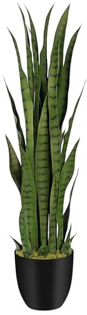 Keeplush konstgjorda Sansevieria 90 cm, konstgjorda växter som riktiga – konstgjorda växter stora för inomhus- och utomhusbruk, perfekt för att dekorera verandor, terrasser och hemmakontor