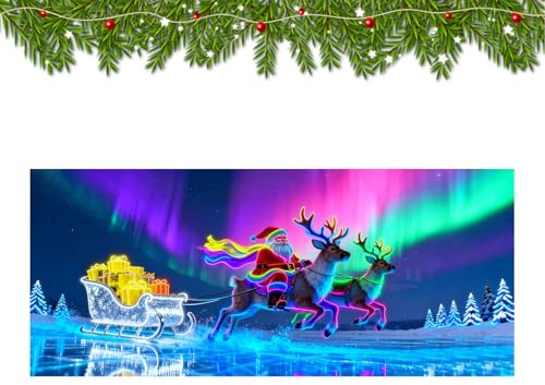 Copertura per porta garage di Natale – UV fluorescente, design 2D, pannello in materiale di tela di vacanza, decorazione esterna durevole | per esterni, interni, feste, por