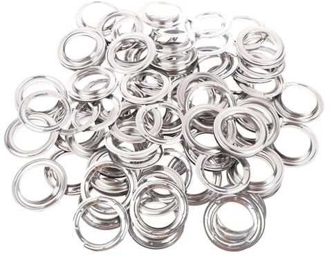 HDBAFCSV 10 par öljetter for gardinringar, gardingenomföring, silverfärgad metallring, gardintillbehör, monteras med press(60pcs)