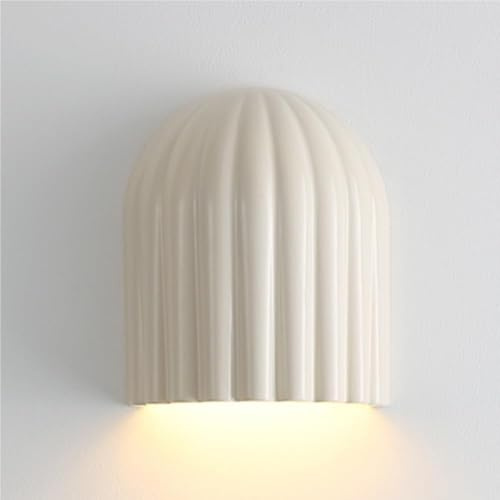 Modern Mini Half-Cylinder Resin Wall Lamp - Matte Cream Indoor Sconce for Kitchen, Dining Room, Hallway & Bedside - G9 Base Decorative Lighting