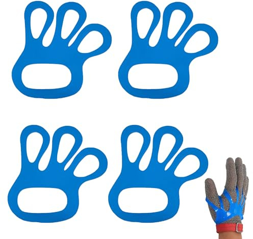 HAOBIN 4 Piezas Guantes Tensor Azul Guante Profesional Fijación Protección Contra Cortes Carnicero Cocina Industrial Equipo De Seguridad
