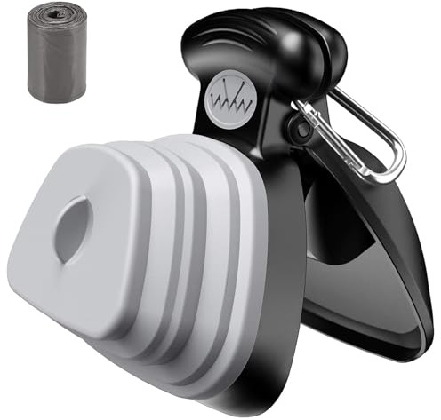 Touch-Free Portable Dog Pooper Scooper w/Bag Dispenser for Small Medium Dog