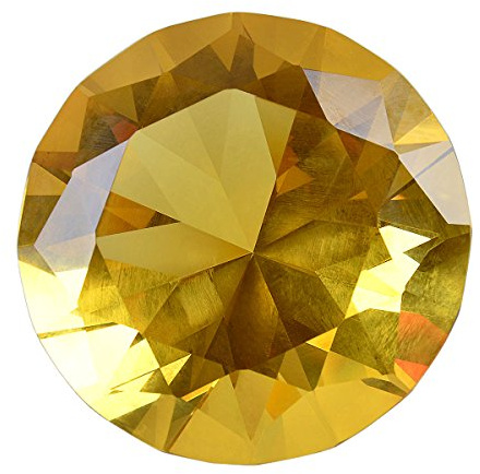 Longwin Presse-papier 60 mm de largeur Cristal Diamant Décoration pour la maison Couleur unie, jaune